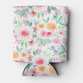 Waterverf bloemen en bladeren blikjeskoeler (Voorkant)