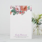 Waterverf bloemen en bladeren briefpapier (Staand voorkant)