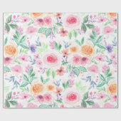 Waterverf bloemen en bladeren cadeaupapier (Vlak)