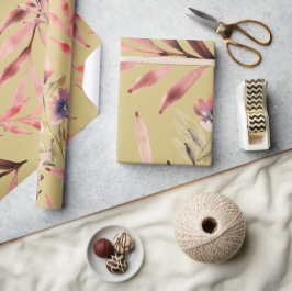 Waterverf bloemen en bladeren Cadeaupapier