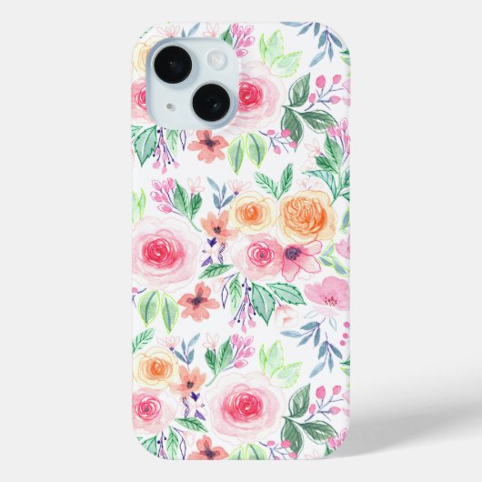 Waterverf bloemen en bladeren Case-Mate iPhone case (Achterkant)