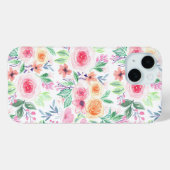 Waterverf bloemen en bladeren Case-Mate iPhone case (Achterkant (horizontaal))