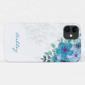 Waterverf bloemen en bladeren Case-Mate iPhone case (Achterkant (horizontaal))