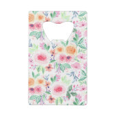 Waterverf bloemen en bladeren creditkaart flessenopener (Achterkant)