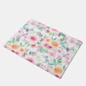 Waterverf bloemen en bladeren deurmat (Schuin)