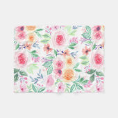 Waterverf bloemen en bladeren fleece deken (Voorkant (Horizontaal))