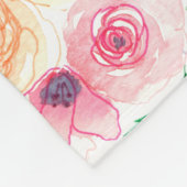 Waterverf bloemen en bladeren fleece deken (Hoek)