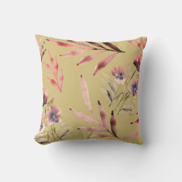  Waterverf bloemen en bladeren Kussen