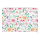 Waterverf bloemen en bladeren kussensloop (Voorkant-Links)