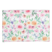 Waterverf bloemen en bladeren kussensloop (Voorkant-Rechts)