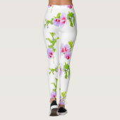 Waterverf bloemen en bladeren leggings (Achterkant)