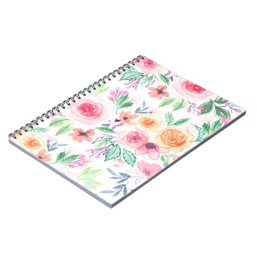 Waterverf bloemen en bladeren notitieboek (Linkerzijde)