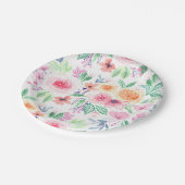 Waterverf bloemen en bladeren papieren bordje (Gekanteld)