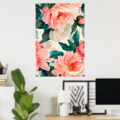 Waterverf bloemen en bladeren poster (Thuiskantoor)