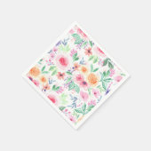 Waterverf bloemen en bladeren servet (Hoek)