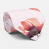  Waterverf bloemen en bladeren Stropdas (Opgerold)