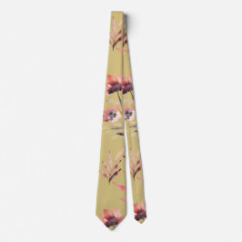  Waterverf bloemen en bladeren Stropdas