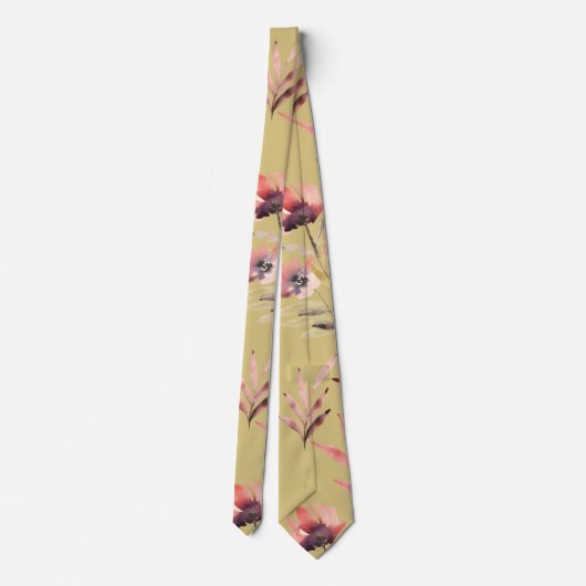  Waterverf bloemen en bladeren Stropdas (Achterkant)