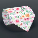 Waterverf bloemen en bladeren stropdas<br><div class="desc">Handbeschilderde waterverf bloemen en bladeren</div>