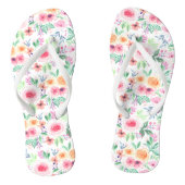 Waterverf bloemen en bladeren teenslippers (Voetbed)