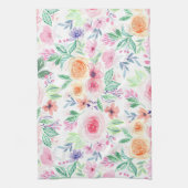 Waterverf bloemen en bladeren theedoek (Verticaal)