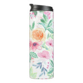 Waterverf bloemen en bladeren thermosbeker (Geroteerd rechts)