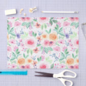 Waterverf bloemen en bladeren tissuepapier (Craft)