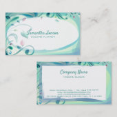 Waterverf bloemen en bladeren visitekaartje (Voorkant / Achterkant)