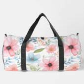 Waterverf Bloemen en Bladgroen Plunjezak (Achterkant)