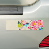 Waterverf, bloemen en bloemen bumpersticker (Op auto)