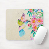 Waterverf, bloemen en bloemen muismat (Met muis)