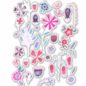 Waterverf bloemen en bloemen sticker (Voorkant)