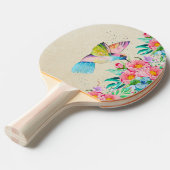 Waterverf, bloemen en bloemen tafeltennisbatje (Voorkant Gekanteld)