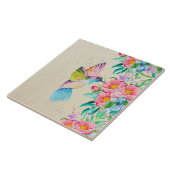 Waterverf, bloemen en bloemen tegeltje (Zijkant)