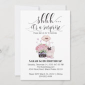 Waterverf bloemen en champagne verrassingsverjaard kaart (Voorkant)