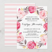 Waterverf bloemen en Faux Gold Foil Vrijgezellenfe Kaart (Voorkant / Achterkant)