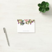 Waterverf bloemen en faux roze glitter post-it® notes (Kantoor)