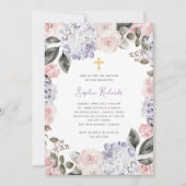  Waterverf Bloemen en Foto | Doop Kaart (Voorkant)