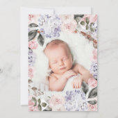  Waterverf Bloemen en Foto | Doop Kaart (Achterkant)