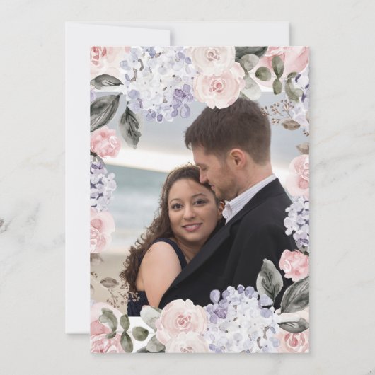 Waterverf Bloemen en Foto | VRIJGEZELLENFEEST Kaart (Achterkant)