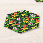 Waterverf Bloemen en Fruitbloempatroon-23768 Kartonnen Onderzetters (Schuin)