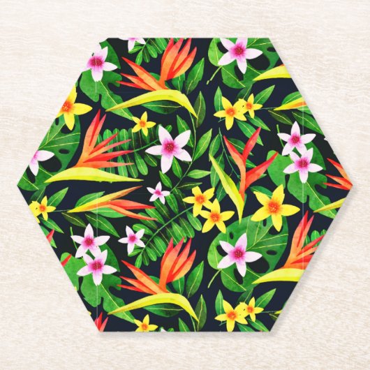 Waterverf Bloemen en Fruitbloempatroon-23768 Kartonnen Onderzetters (Voorkant)