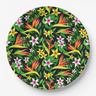 Waterverf Bloemen en Fruitbloempatroon-23768 Papieren Bordje