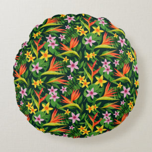 Waterverf Bloemen en Fruitbloempatroon-23768 Rond Kussen