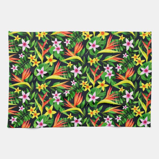 Waterverf Bloemen en Fruitbloempatroon-23768 Theedoek (Horizontaal)