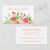 Waterverf bloemen en fruitgrens visitekaartje (Voorkant / Achterkant)