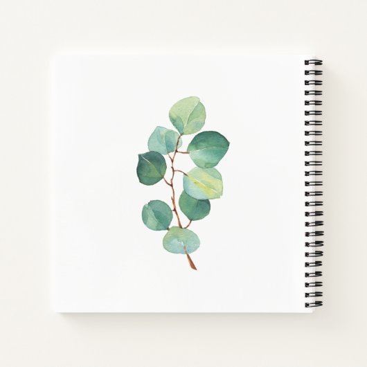 Waterverf bloemen en gebladerte Recept Organizer Notitieboek (Achterkant)