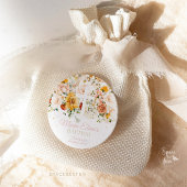 Waterverf Bloemen en Goud Doop sticker