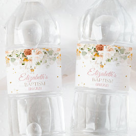 Waterverf Bloemen en gouden godsdienstige Watereti Waterfles Etiket