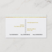 Waterverf bloemen en gouden veelhoeken visitekaartje (Achterkant)